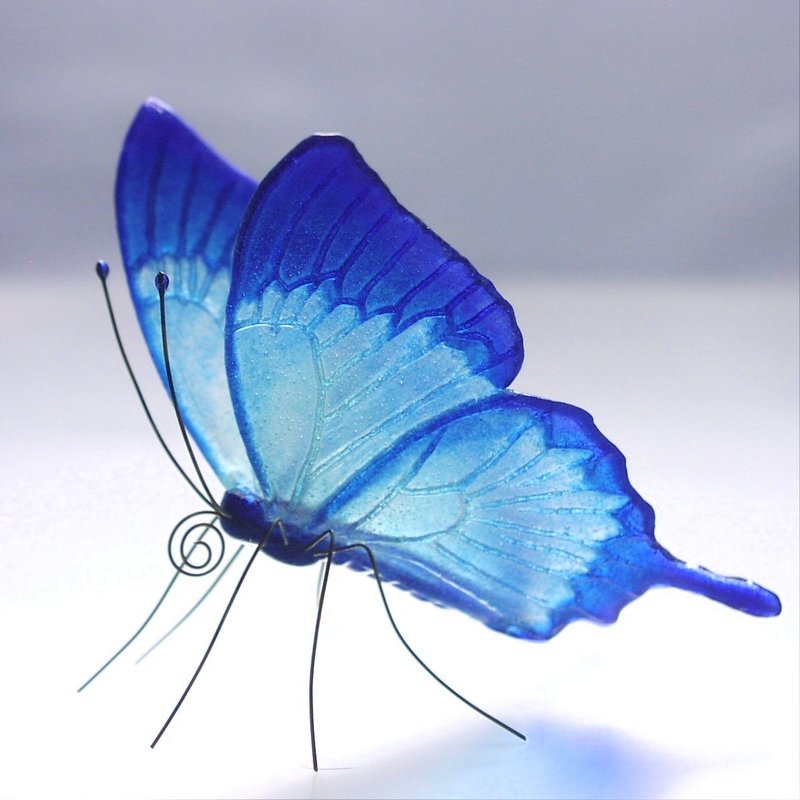 Glass butterfly Happy Blue Ulysses - 摆饰 - 玻璃 蓝色