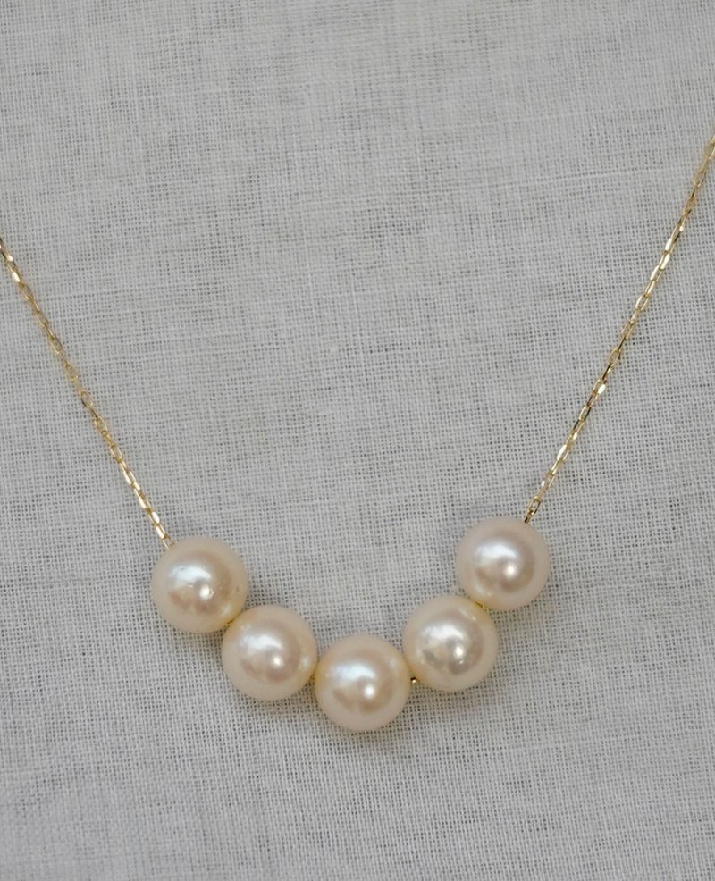 K18 Akoya 项链 - 项链 - 其他金属 白色