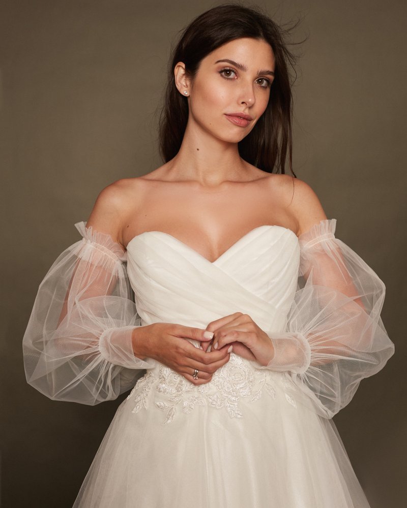 网纱婚纱、网纱礼服、短版蕾丝 A字婚纱 - 晚装/礼服 - 其他材质 白色