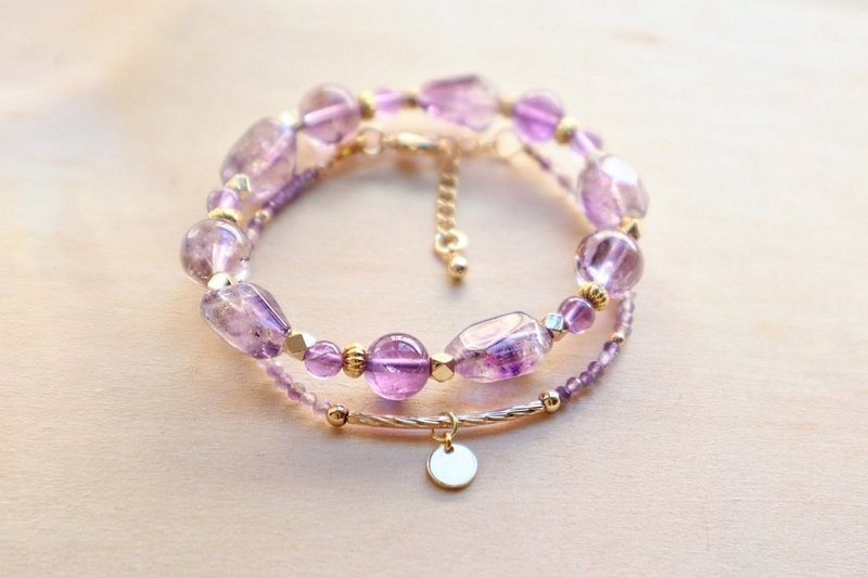 紫水晶|紫超七|紫阿赛|两件组合手链|利姻缘|增加魅力|智力开| - 手链/手环 - 水晶 紫色