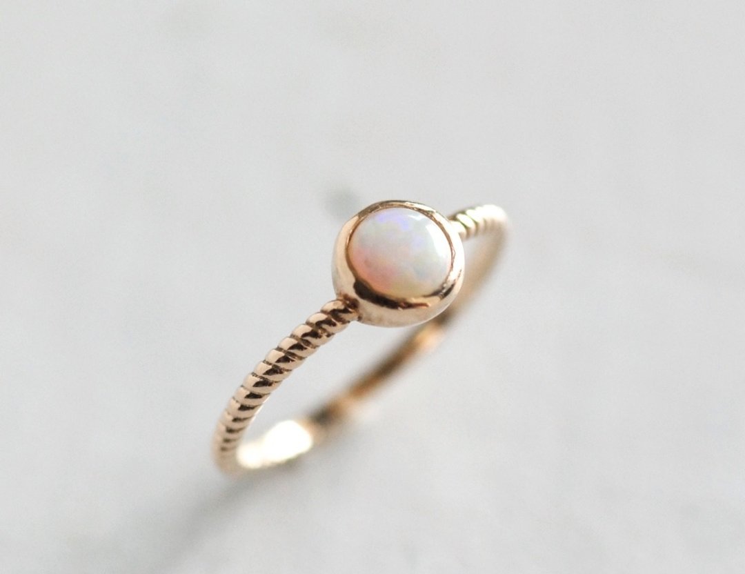 [Made to order] Color Twist Ring Opal / K10YG - 戒指 - 贵金属 