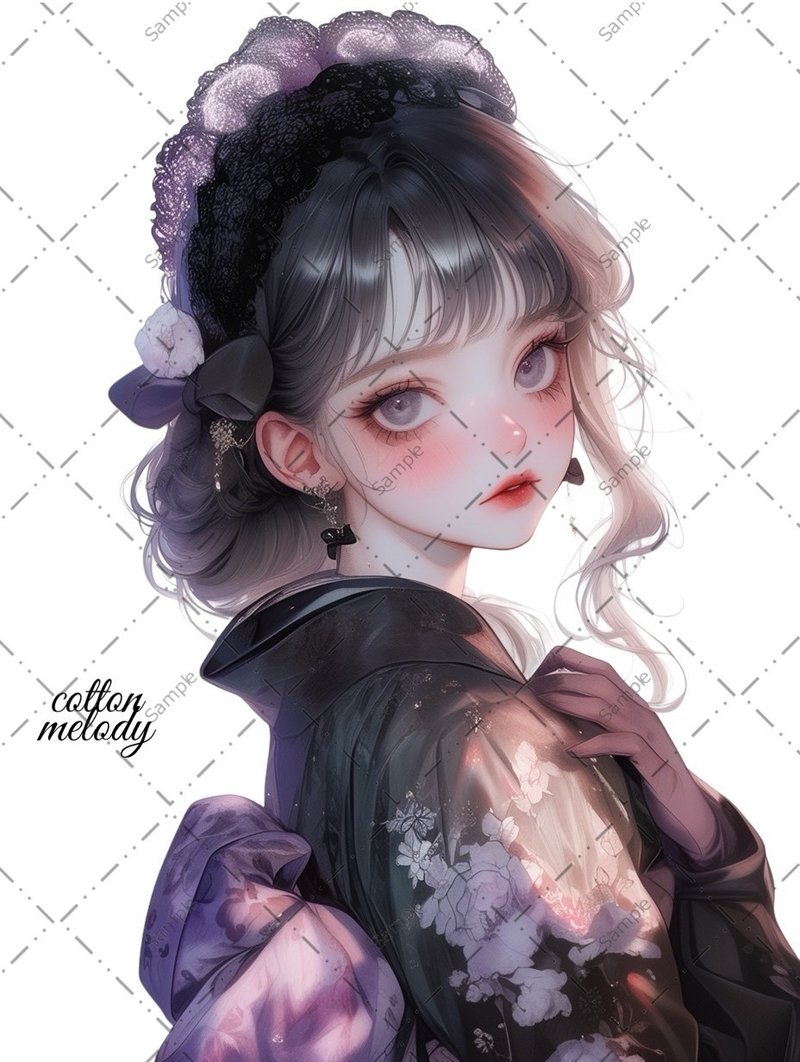 original sticker no.1024 人物贴纸 原创贴纸 人物贴纸 女孩贴纸 原创人物贴纸 - 贴纸 - 纸 