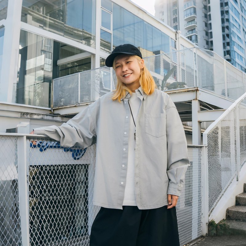 TopBasics Essential Cotton Shirt - 男装衬衫 - 棉．麻 灰色