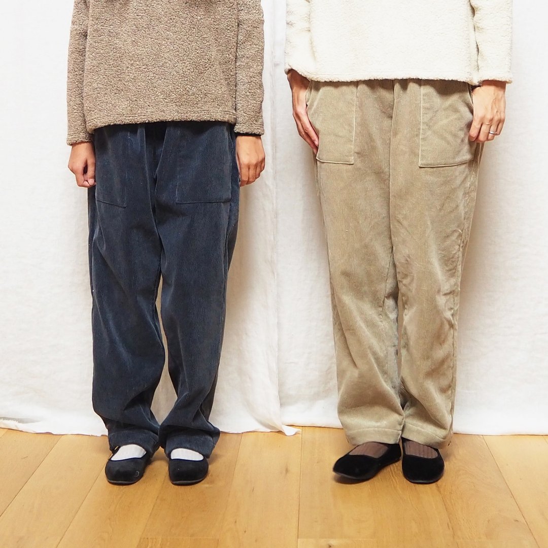 Delavage corduroy baker pants - 女装长裤 - 棉．麻 蓝色