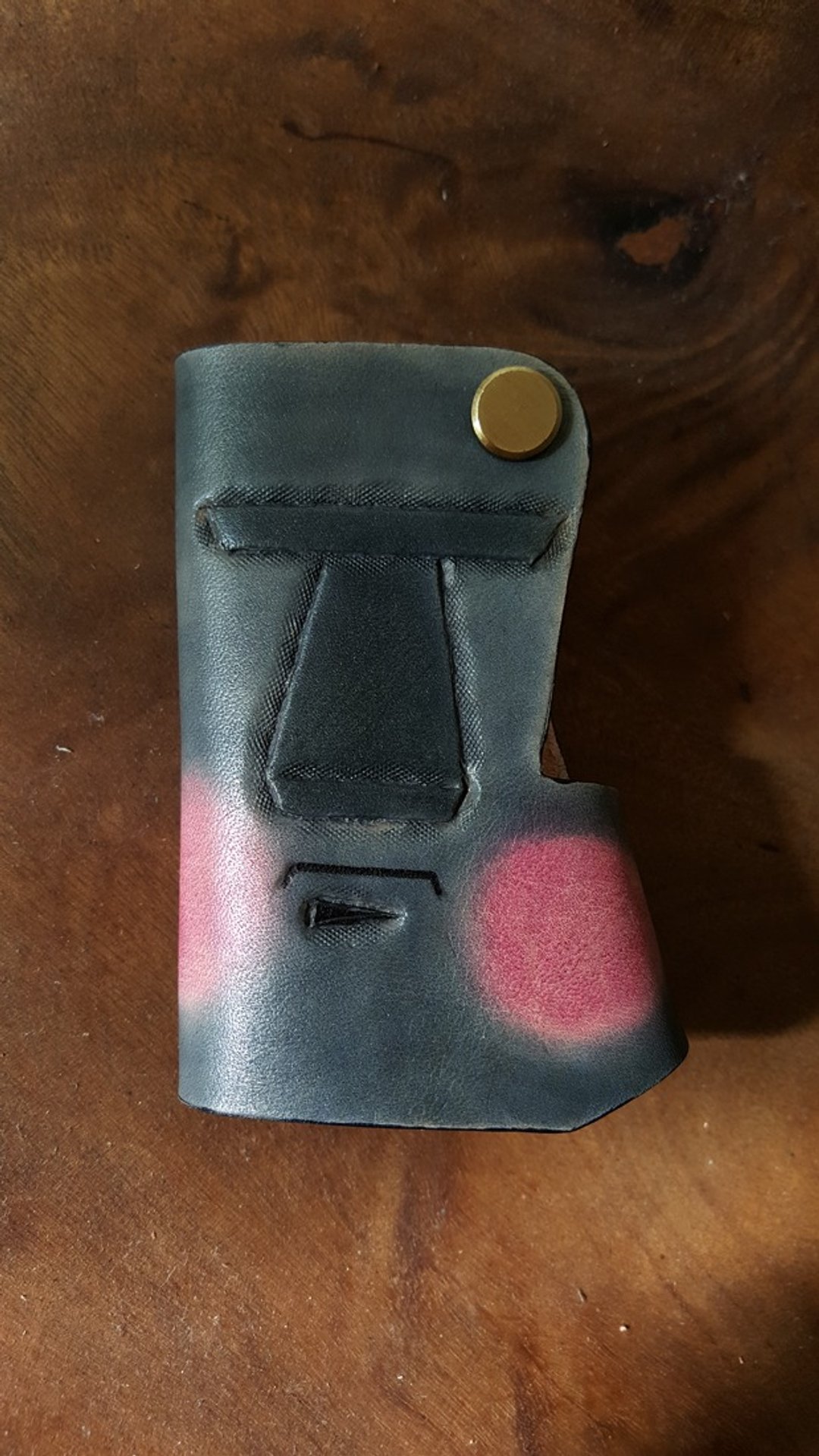 微害羞摩艾石像 纯牛皮汽车 机车 家用钥匙包 - 钥匙链/钥匙包 - 真皮 灰色