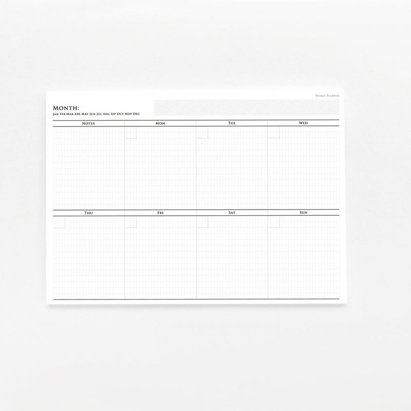 日本 KNOOP WORKS B5尺寸 方眼格纹计划表 (WEEKLY 周计划) - 便条纸/标签贴 - 纸 白色