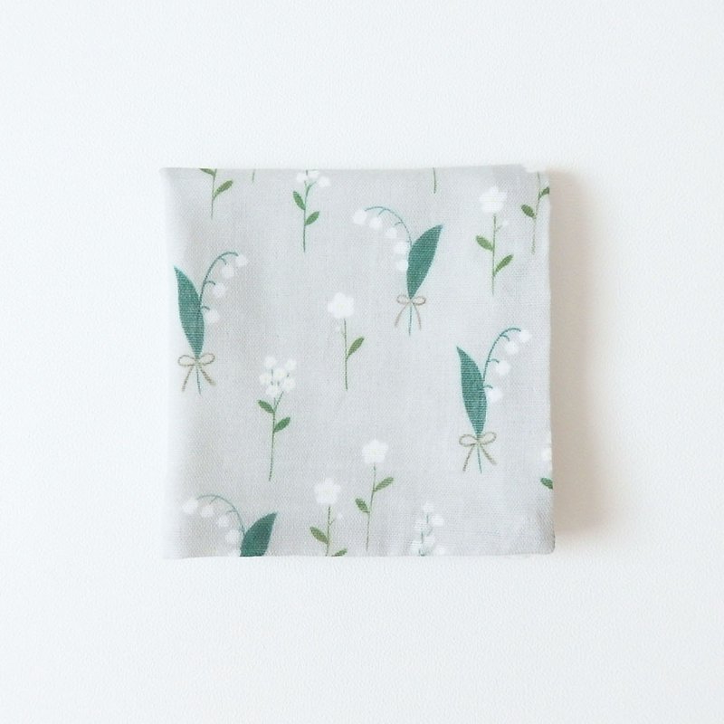 Lily of the valley gauze handkerchief - 手帕/方巾 - 棉 灰色