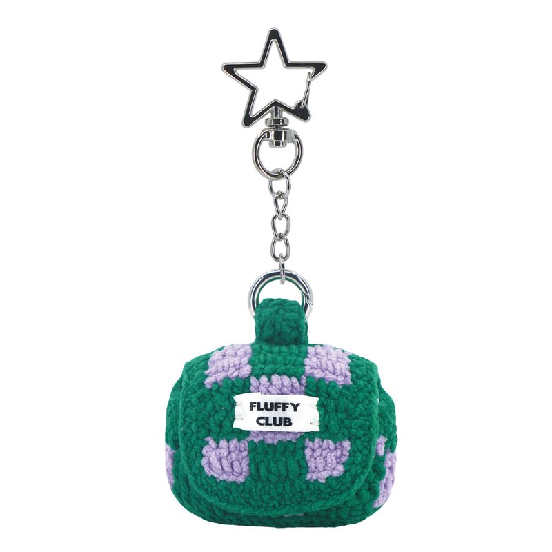 “将死！”棋盘格 AirPods 3 & Pro 保护壳 (绿紫_星光弹簧) - 耳机收纳 - 绣线 绿色