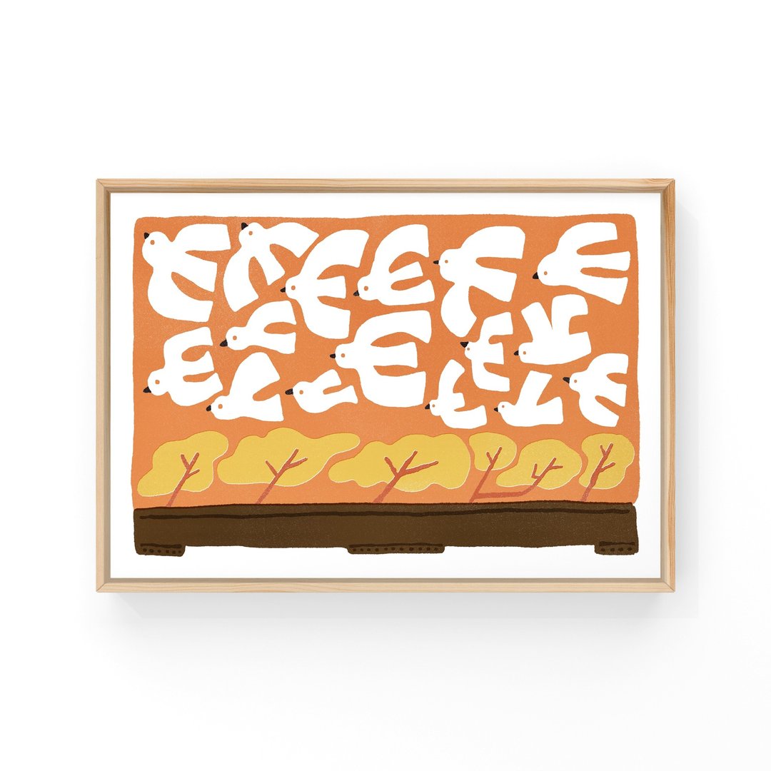 FREEDOM 自由的秋 - 印刷画 / 挂画 / 海报 / 插画海报 - 海报/装饰画/版画 - 纸 橘色