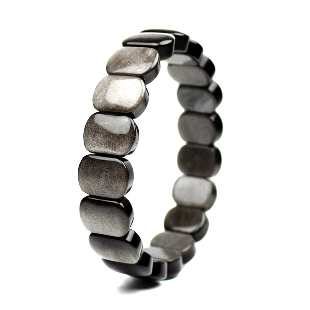 【正佳珠宝】银曜石 月光银耀石 顶级闪光银曜石手排 10x14mm - 手链/手环 - 半宝石 