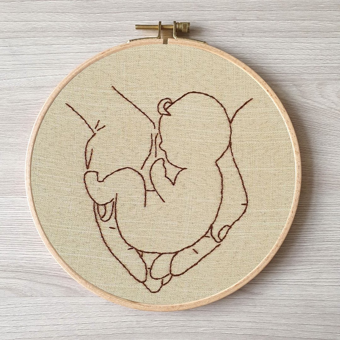 刺繡 蝴蝶 hand embroidery DIY, metric for baby pattern pdf, - 其他数码设计 - 绣线 灰色