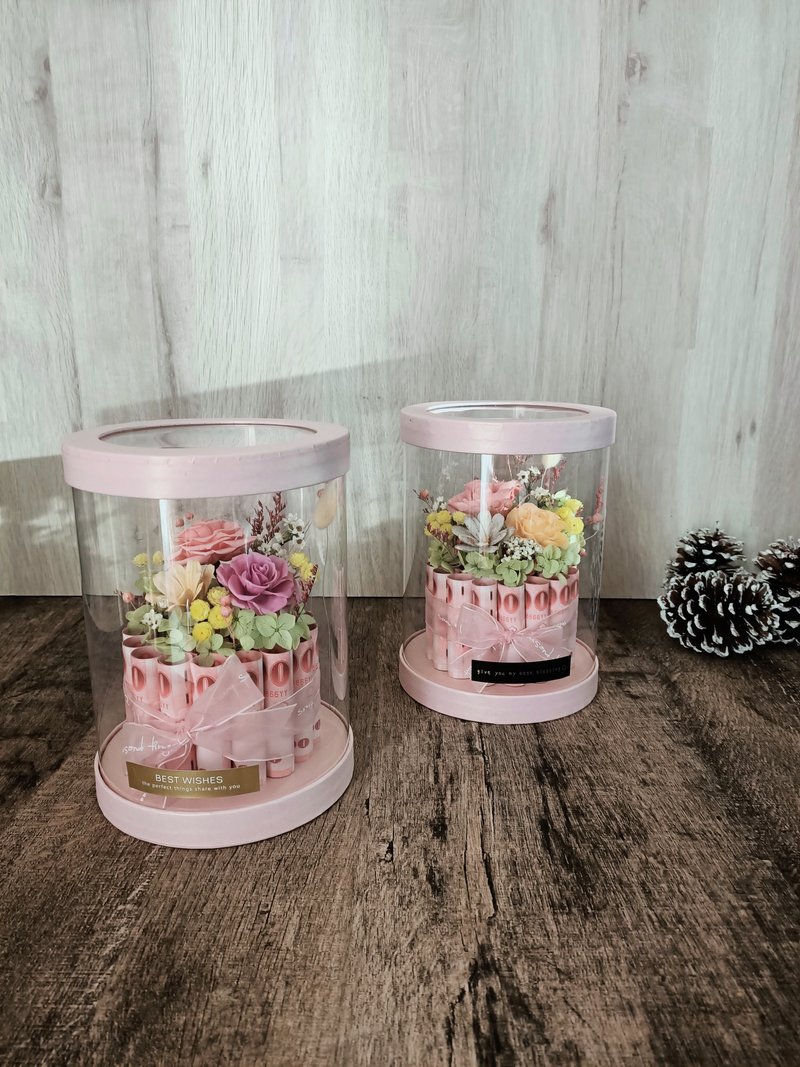 有钱花蛋糕筒 永生花/干燥花/生日礼物/母亲节/父亲节/情人节 - 干燥花/捧花 - 植物．花 