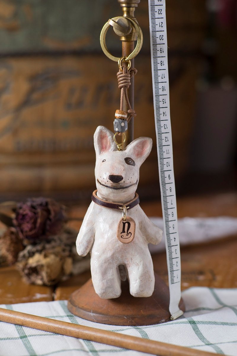 小狗锁匙圈 / 动物钥匙圈 - 钥匙链/钥匙包 - 纸 白色