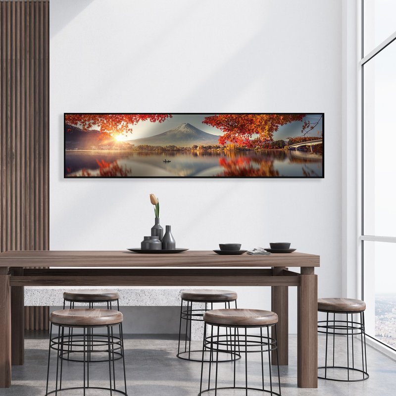 枫红富士山-卧房挂画/客厅/大尺寸/床头画/富士山/枫叶/枫红/唯美 - 海报/装饰画/版画 - 棉．麻 多色
