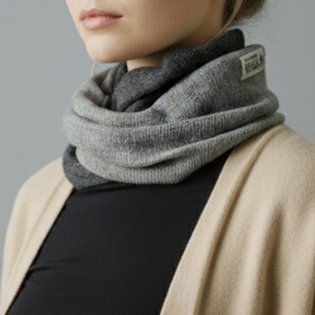 2026新款_70%Wool+30%Cashmere_双色羊毛脖围 - 围巾/披肩 - 羊毛 卡其色