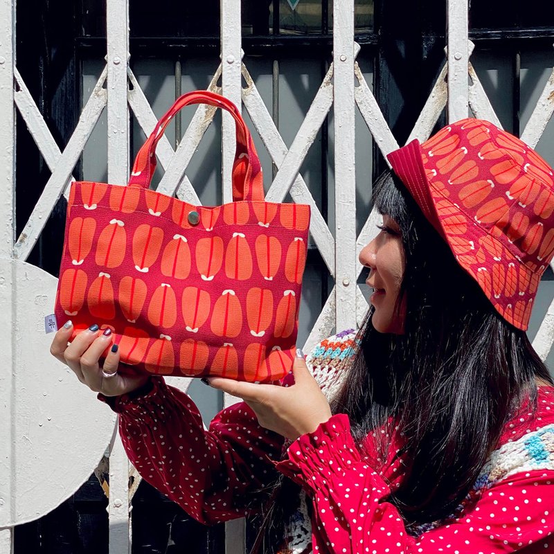 【锦源兴】乌鱼子轻便提袋 红色 超轻手提包 小托特包 - 手提包/手提袋 - 聚酯纤维 红色