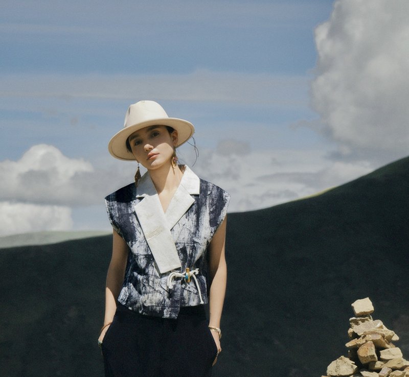 【无常墨相】艺术化藏风/藏族元素/水墨西装马甲 - 女装背心 - 其他材质 黑色