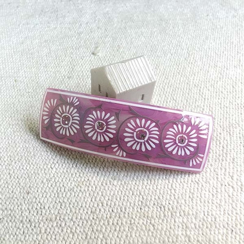 连菊纹,方自动夹,发夹-紫 - 发饰 - 压克力 紫色