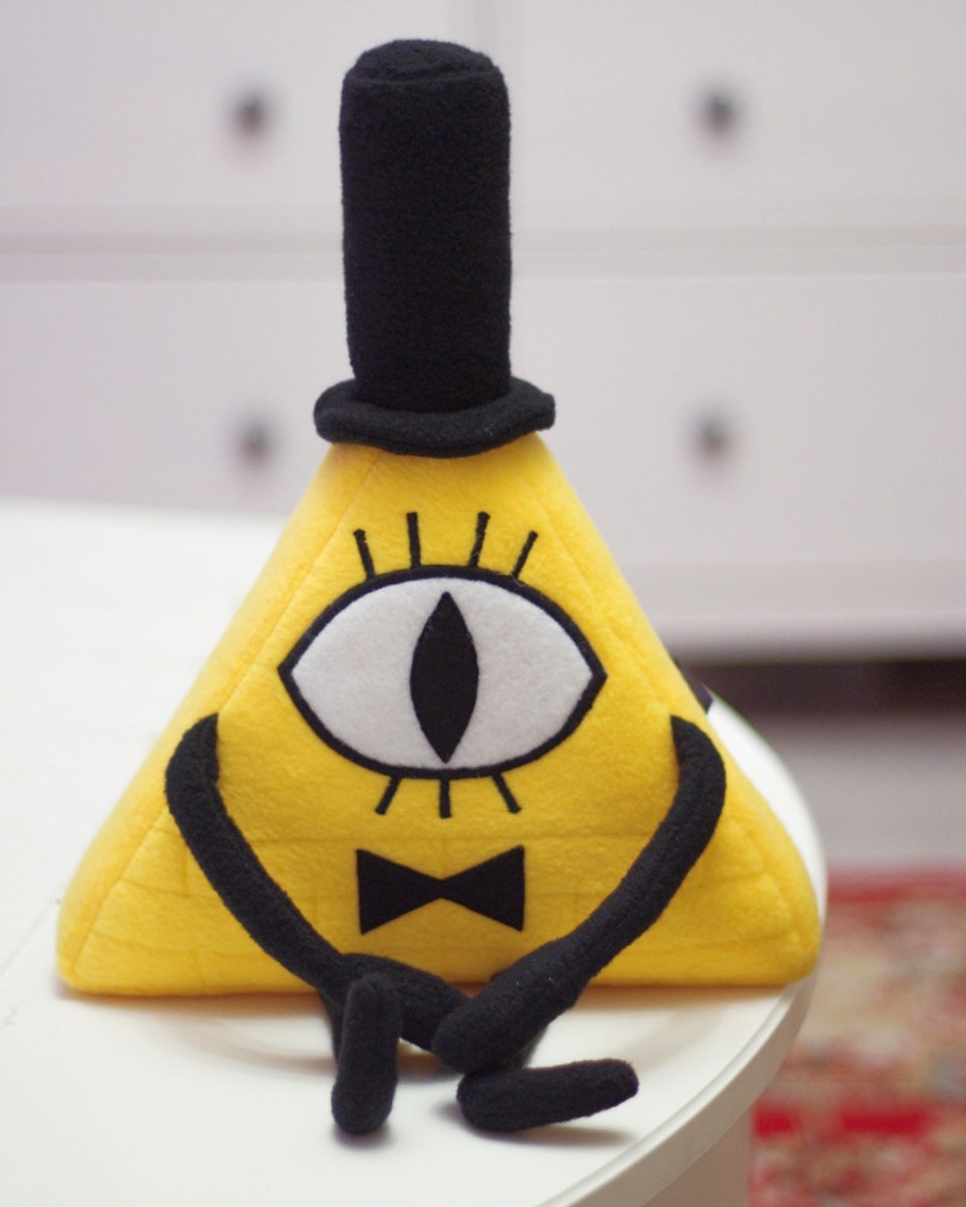 Bill Cipher Classic Yellow Plush Toy | Interior Decorative Pillow | Handmade | - 玩偶/公仔 - 聚酯纤维 黄色