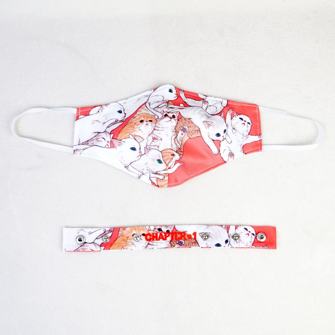 Cat wave Microfibe Anti Droplet Fabric MASK layers Dust Protect Water Resistance - 口罩 - 其他材质 白色