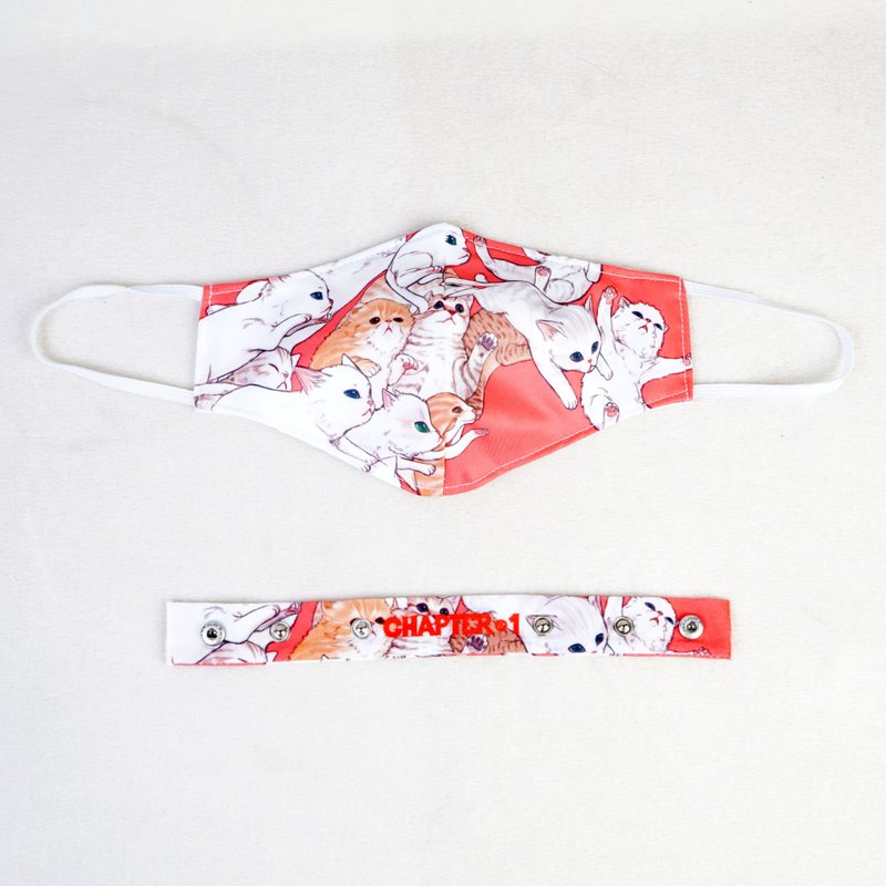 Cat wave Microfibe Anti Droplet Fabric MASK layers Dust Protect Water Resistance - 口罩 - 其他材质 白色