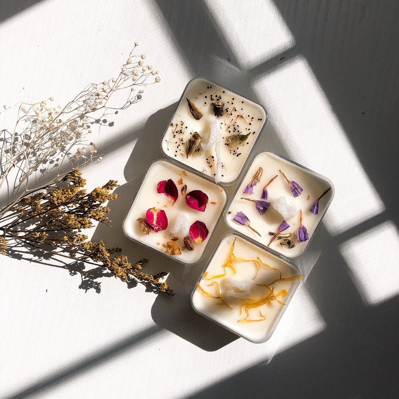 100%天然大豆蜡-花瓣香氛茶蜡礼盒  (4入) - 蜡烛/烛台 - 蜡 白色