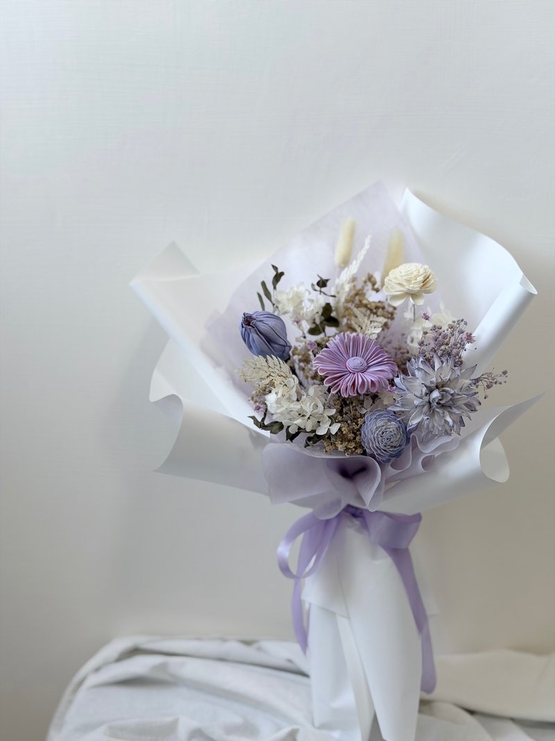 紫色浪漫 干燥花永生花束 告白花束 生日礼物 情人花束 毕业花束 - 干燥花/捧花 - 植物．花 多色