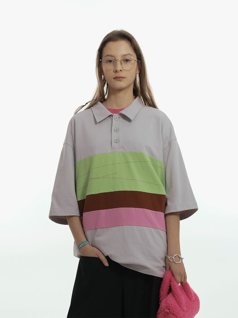 Unvesno (UN) 撞色压线拼接POLO衫短袖T恤 SWS-1631-1632 - 男装上衣/T 恤 - 棉．麻 