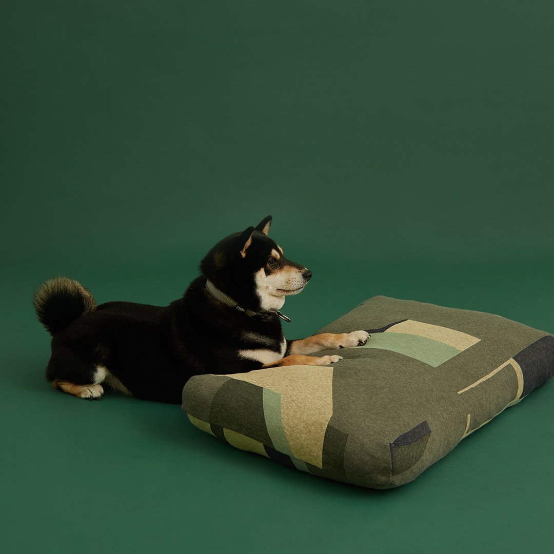 PIECES Green dog bed made with leftover threads - 床垫/笼子 - 棉 绿色