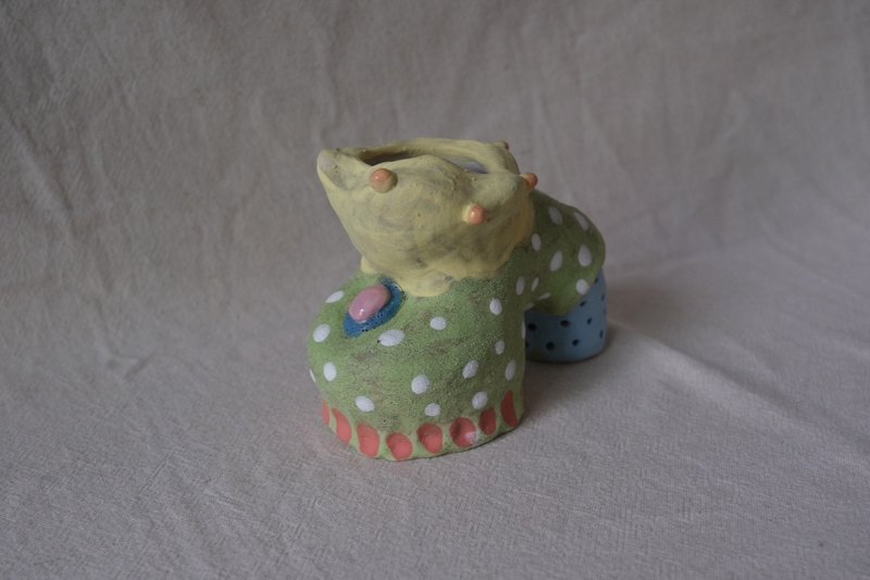 手捏雕塑- 镶着宝石的低筒高跟鞋 - 摆饰 - 陶 