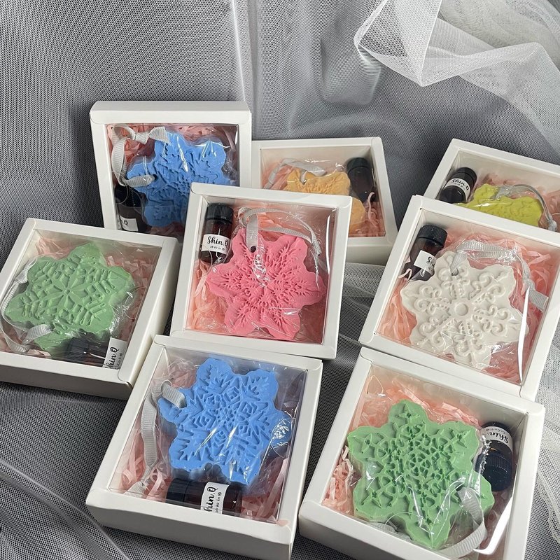 【手工制作】雪花造型扩香石礼盒/赠3ml精油 - 香薰/精油/线香 - 其他材质 