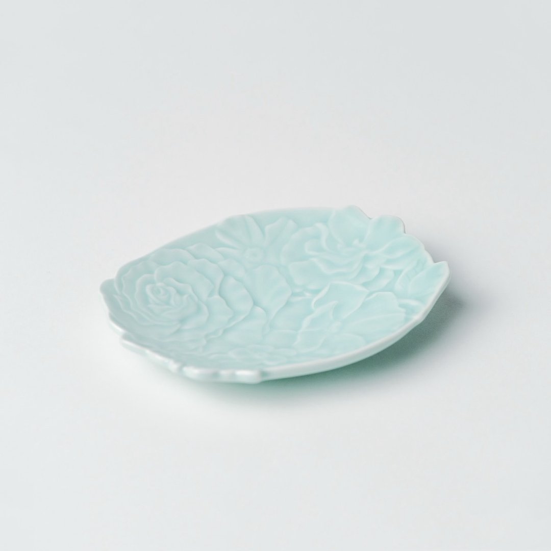 牡丹花盘 | 点心盘 | 礼品 - 浅碟/小碟子 - 瓷 