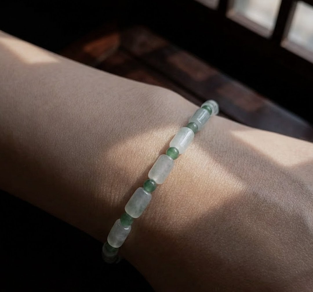 冰种翡翠手链 | 小手围 | 天然缅甸玉 A 货翡翠 | 送礼 - 手链/手环 - 玉石 透明