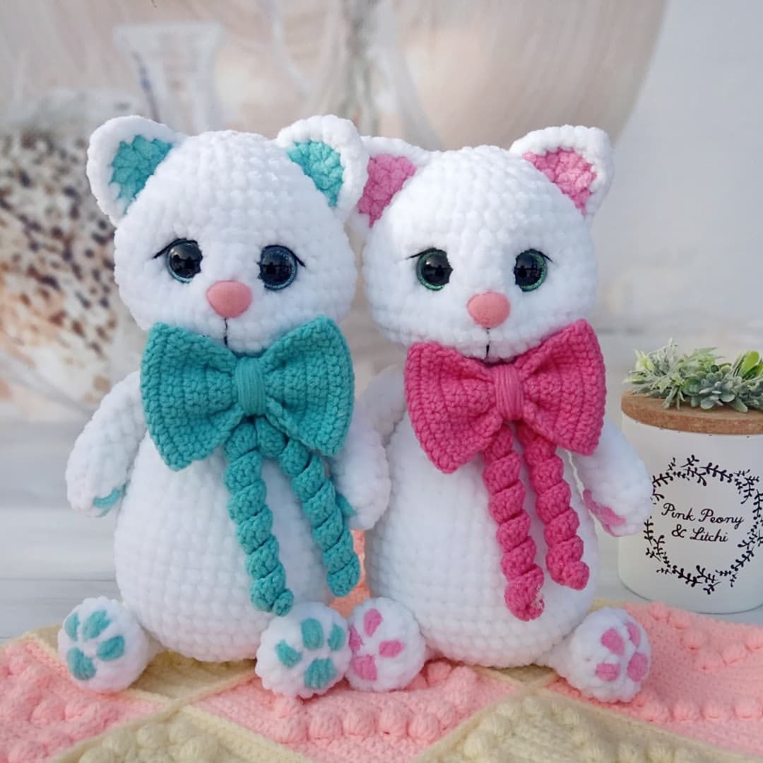 Amigurumi cat crochet pattern - Little kitty-  Digital English PDF pattern - 编织/刺绣/羊毛毡/裁缝 - 聚酯纤维 多色