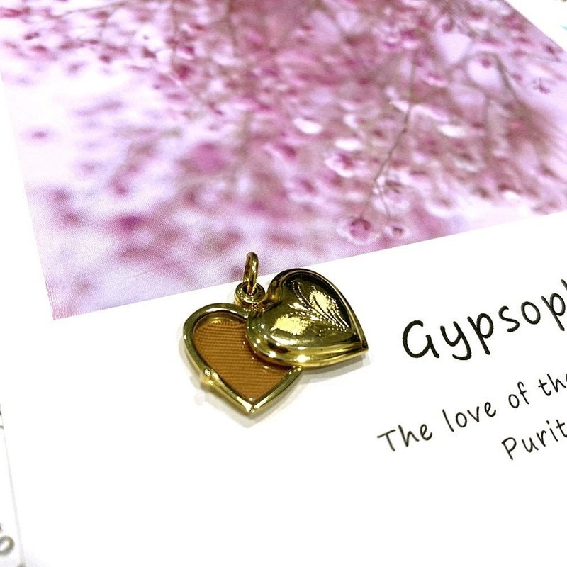 【嘉邦珠宝】立体桃心爱心相片相框项链 14K金黄金坠子14K金坠头 - 项链 - 24k 金 金色