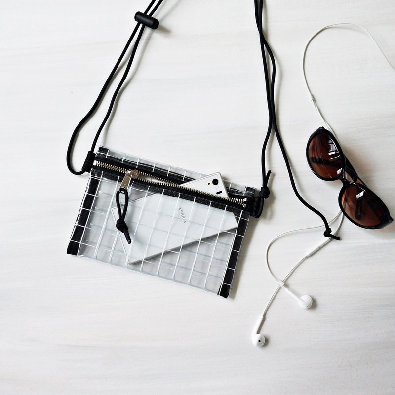 Transparent Smartphone Case PVC Sakosh Bag Black Fastener - 手机壳/手机套 - 防水材质 透明