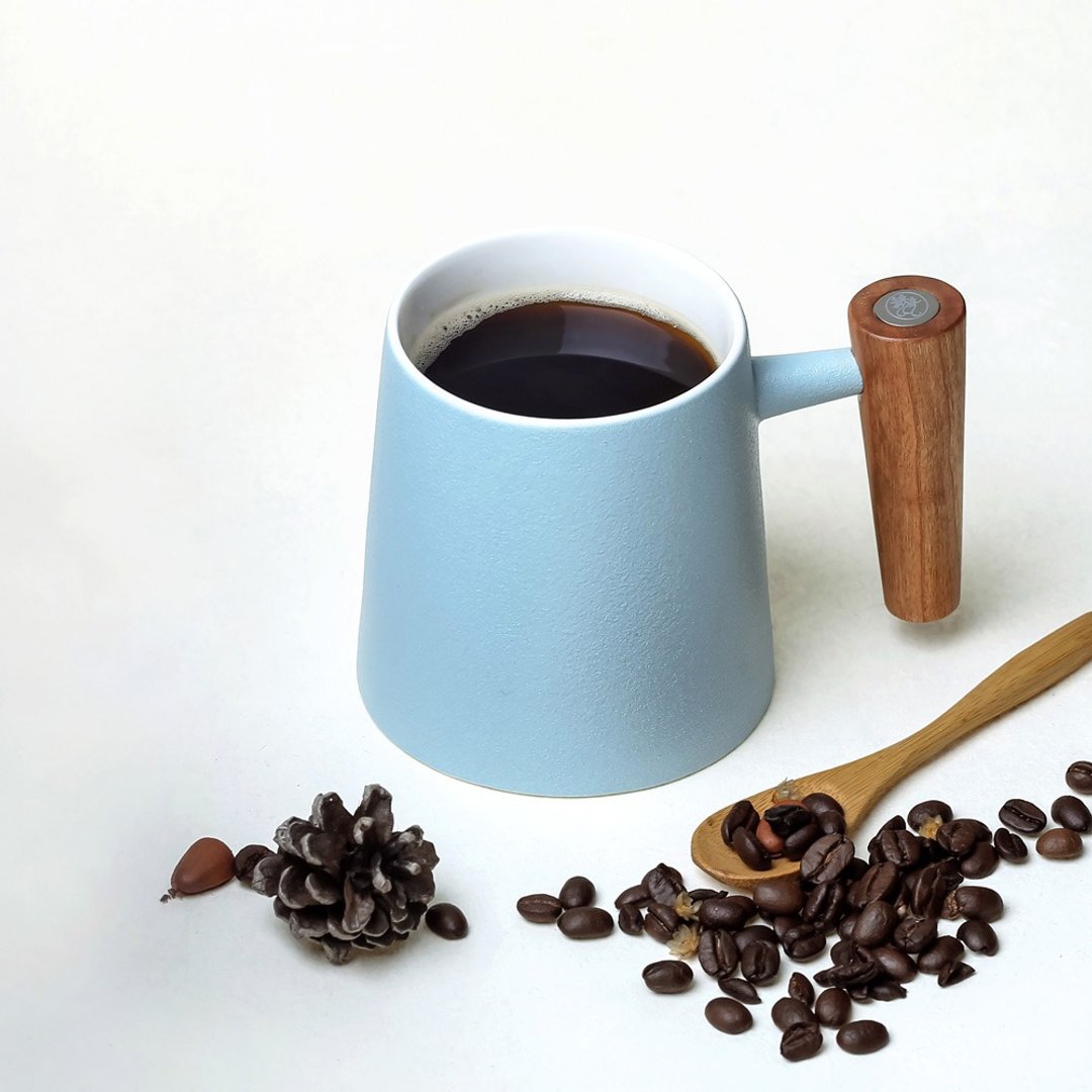 人文马克杯(400ml) - 茶具/茶杯 - 陶 黑色