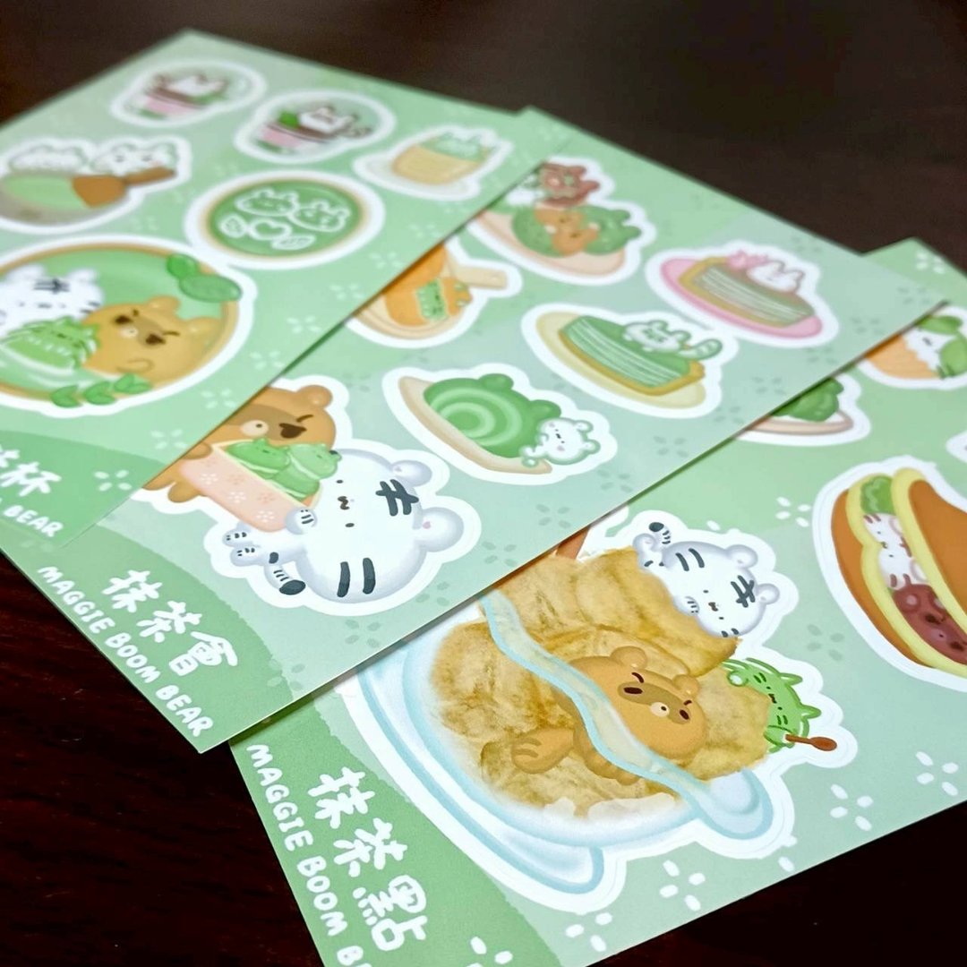 抹茶点/抹茶会/抹茶杯 - 抹茶贴纸 - 贴纸 - 防水材质 绿色