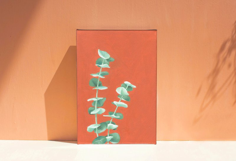 【体验】台中油画体验课程/四季花令-尤加利叶/台中画室 - 插画/绘画/写字 - 棉．麻 