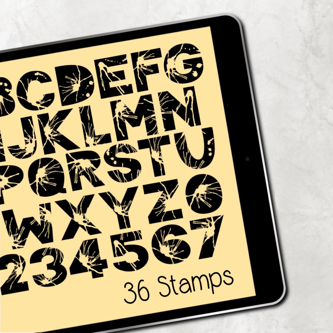 Splash Font Procreate Brush Stamp - 其他数码商品 - 其他材质 
