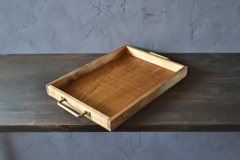 0310mito 日本桧木咖啡托盘 L尺寸 复古金色 - 其他家具 - 木头 咖啡色