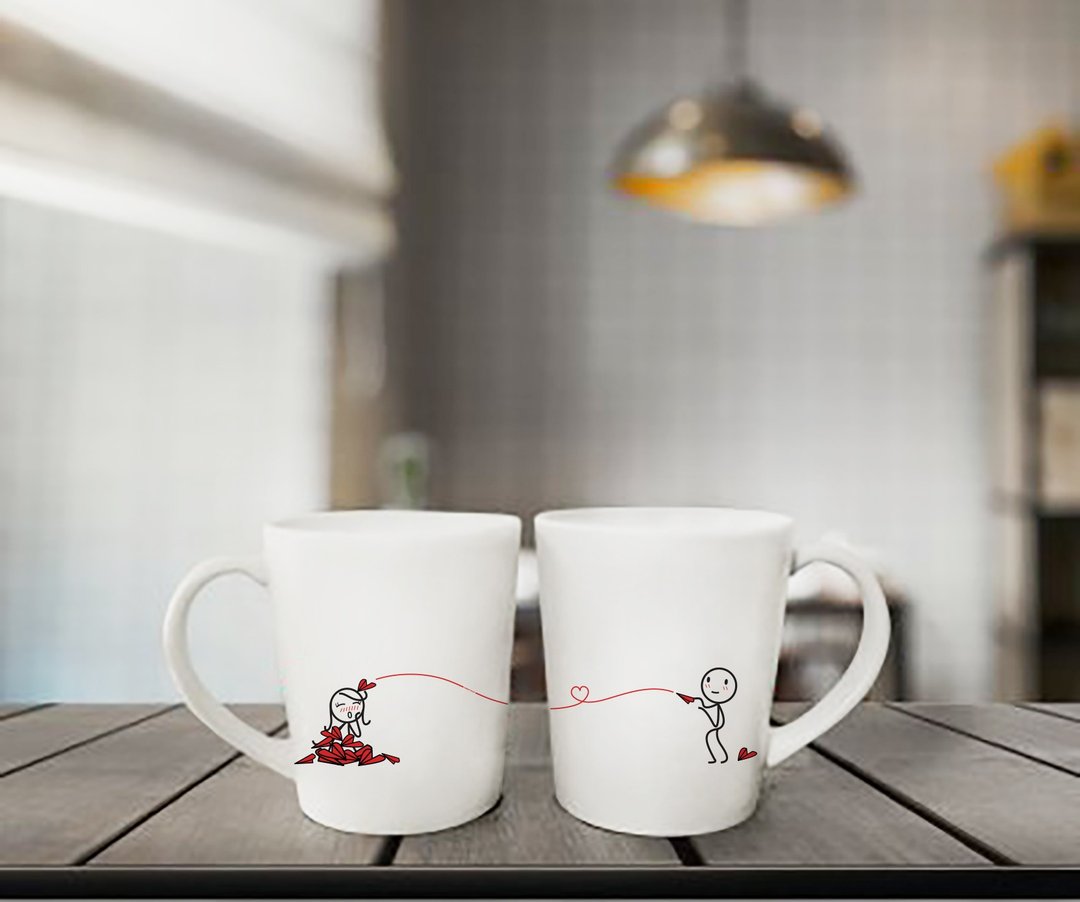 我们永远系在一起 咖啡杯/马克杯对杯组 | HUMAN TOUCH - 咖啡杯/马克杯 - 粘土 白色