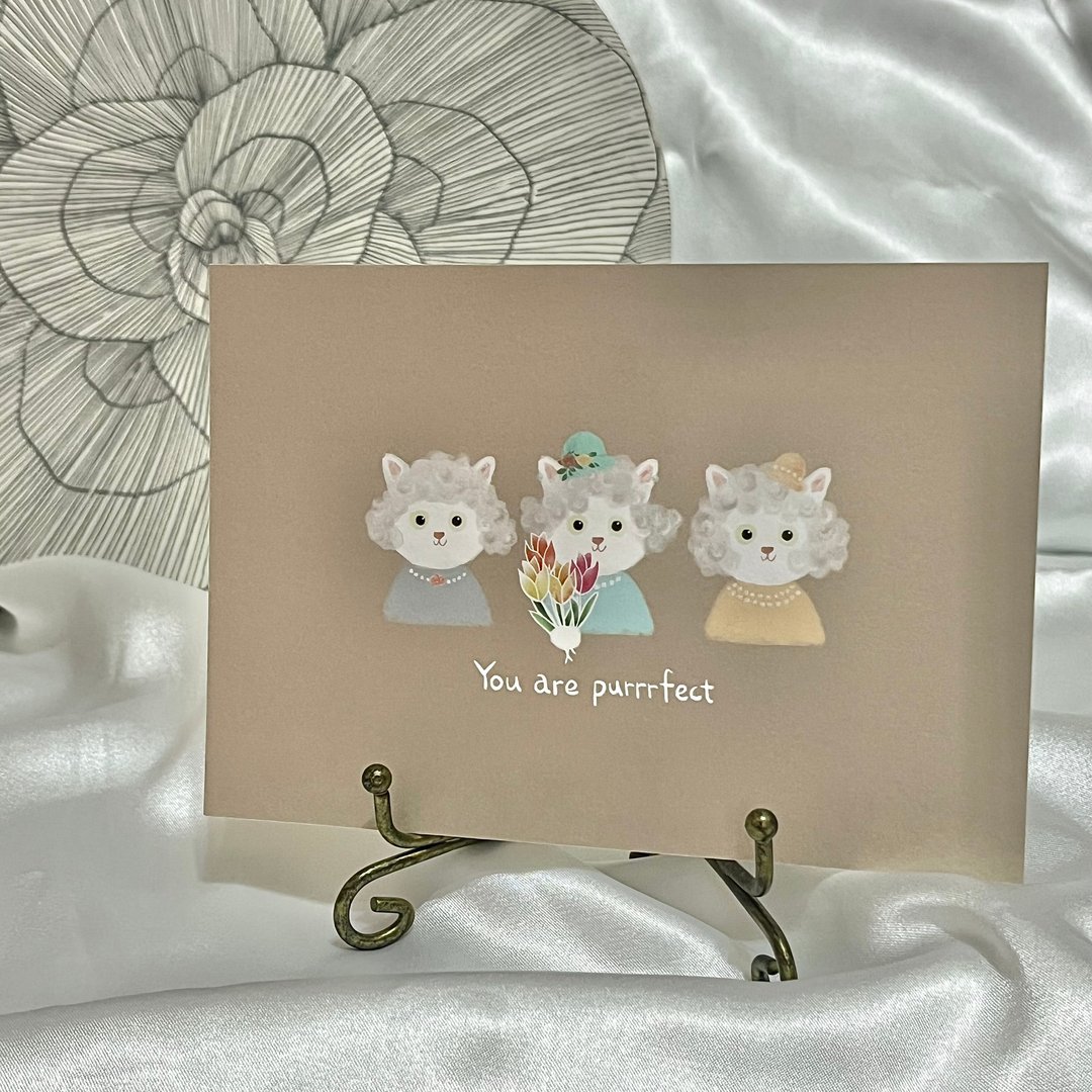 明信片 | 英国喵女王 You are purrfect - 卡片/明信片 - 纸 