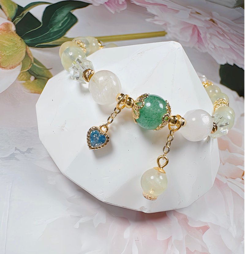水晶手链| 东菱玉|葡萄石|橄榄石| 白水晶|拉丝绿锂辉|18k| 招财 - 手链/手环 - 水晶 绿色