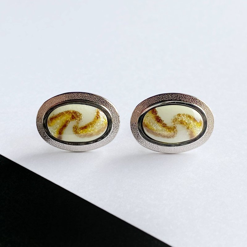 Andromeda [Gold] Cufflinks Cufflinks Sterling Silver Foil Flyer Cloisonne - 袖扣 - 其他材质 金色