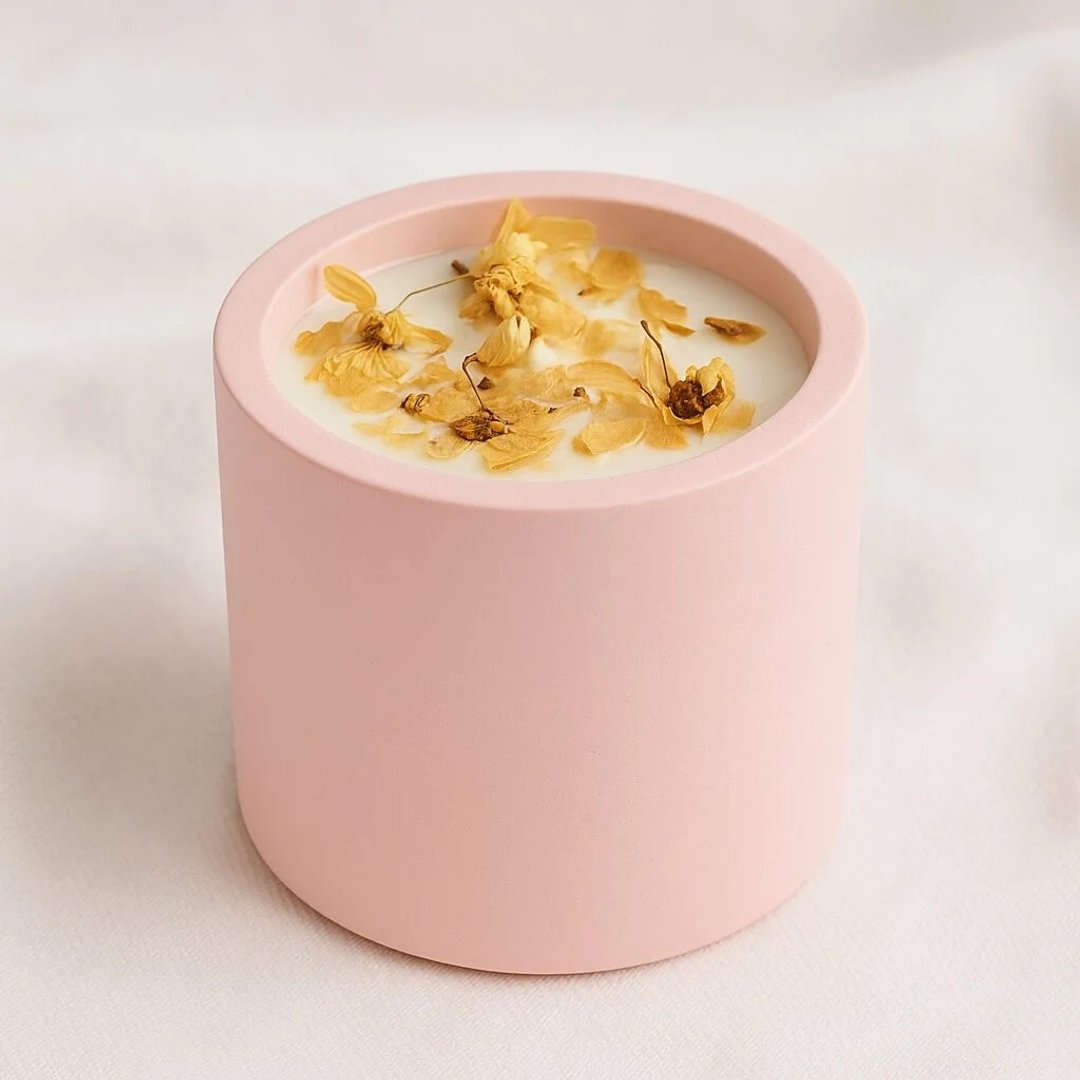 Japanese Blossom 樱花绿茶大豆手工陶罐香薰蜡烛 250g - 蜡烛/烛台 - 粘土 粉红色
