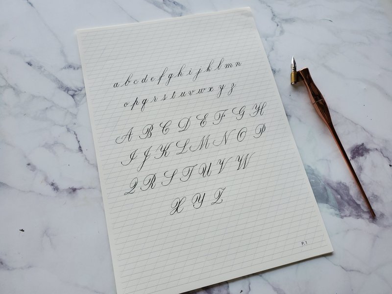 沾水笔英文美字 一对一个人班 - 插画/绘画/写字 - 纸 