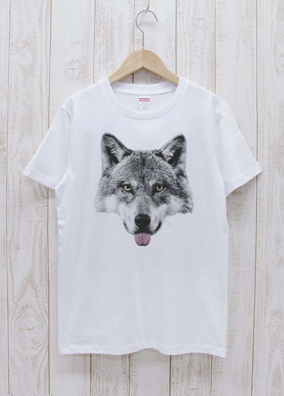 ronronWOLF T 恤 浅褐色 / R022-T-WH - 中性连帽卫衣/T 恤 - 棉 白色