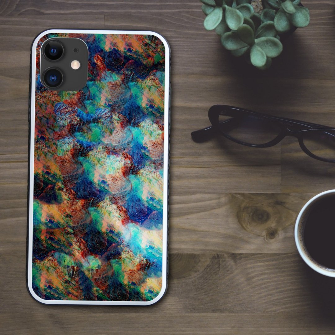 如同鲍鱼般闪耀、色彩斑斓的神秘海底 强化玻璃手机壳 iPhone16 适用 - 手机壳/手机套 - 塑料 多色
