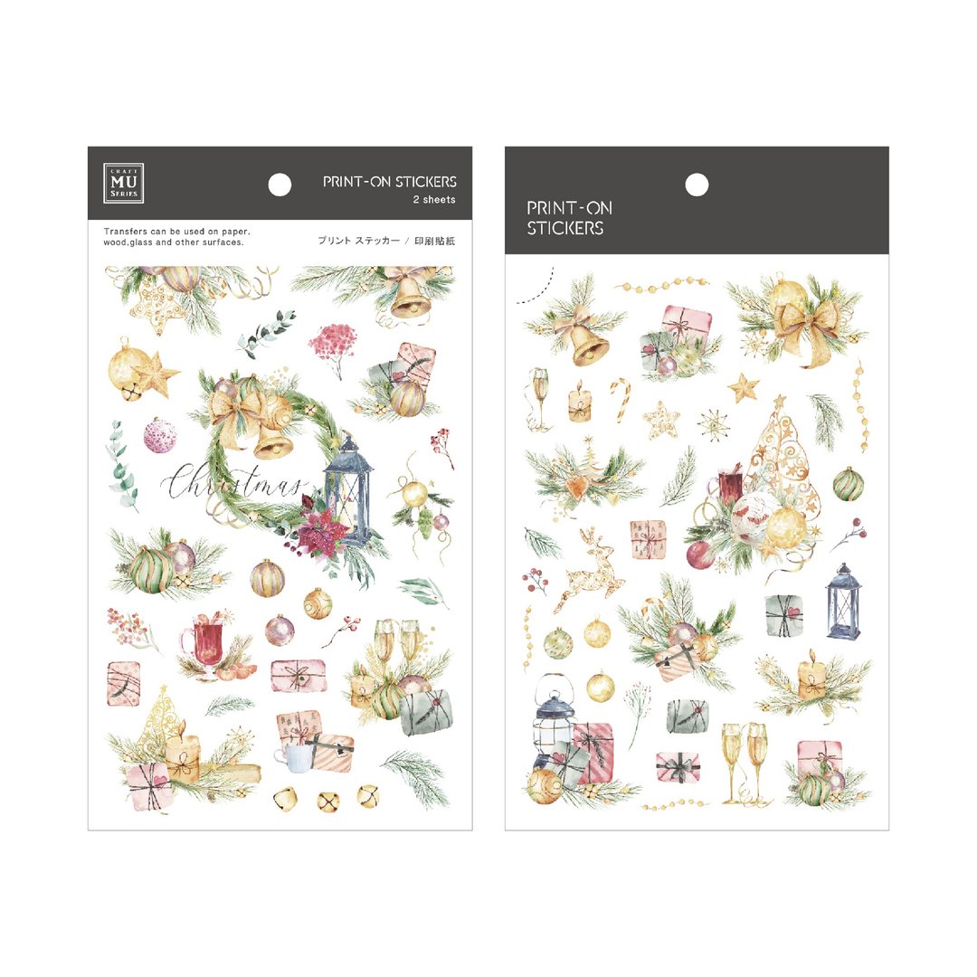 【Print-On Stickers 转印贴纸】圣诞限定20-闪亮金圣诞 - 贴纸 - 其他材质 黄色